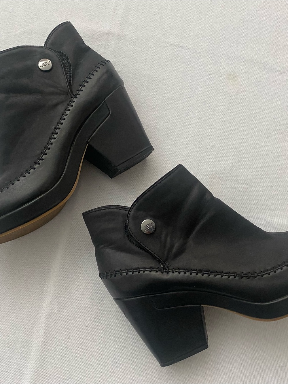 JBU Black Ankle Boots with Chunky Heel - Size 7
